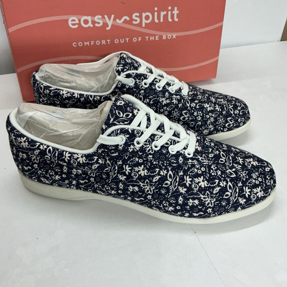 Easy Spirit Women's Navy Floral Sneakers